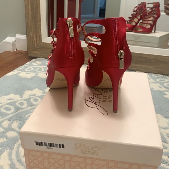 Jewel Badgley Mischka heels size 7 Dark satin pink - Picture 8 of 16